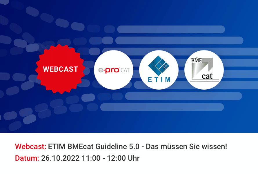 Webcast: ETIM BMEcat Guideline 5.0